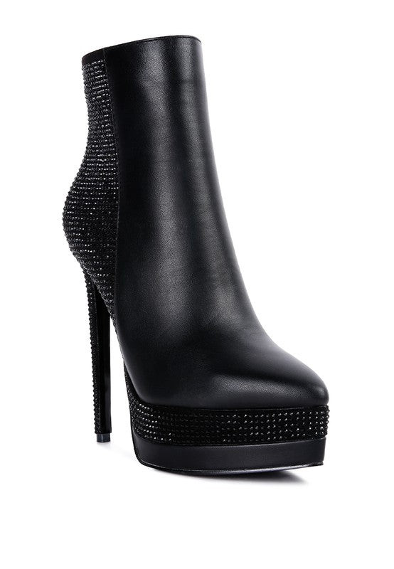 ENCANTO Diamante Set High Heeled Ankle Boot