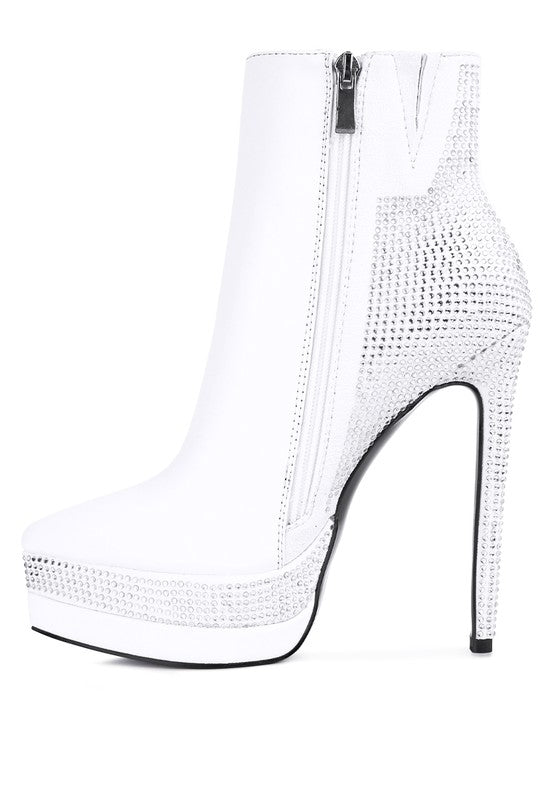 ENCANTO Diamante Set High Heeled Ankle Boot