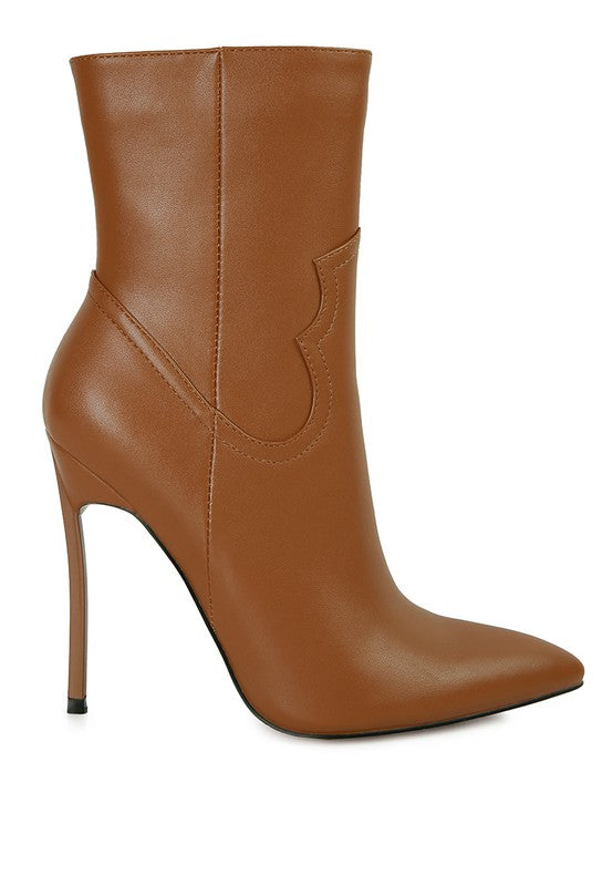 JENNER High Heel Cowgirl Ankle Boot - Ashour Shoes