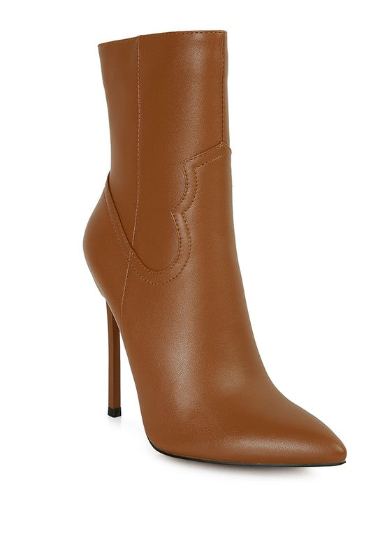 JENNER High Heel Cowgirl Ankle Boot - Ashour Shoes