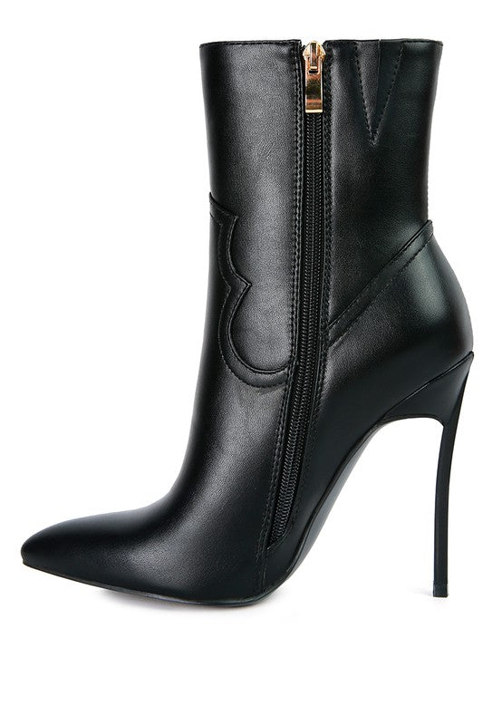 JENNER High Heel Cowgirl Ankle Boot - Ashour Shoes