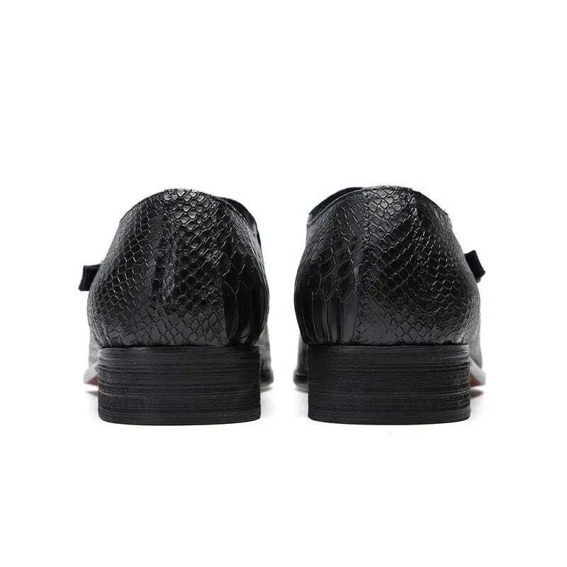 Emporimus2 - Suede & Alligator Print Leather Oxford Single Buckle dress Shoes - Ashour Shoes