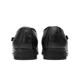 Emporimus2 - Suede & Alligator Print Leather Oxford Single Buckle dress Shoes - Ashour Shoes