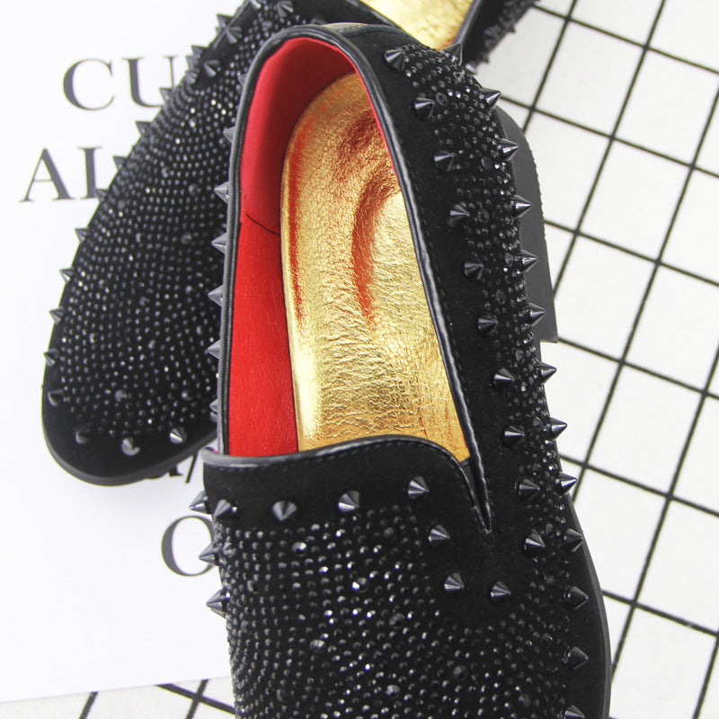 Spina - Men's Black Spiked & Crystal Studded Smoking Loafers - view 4 — view 4 of 6