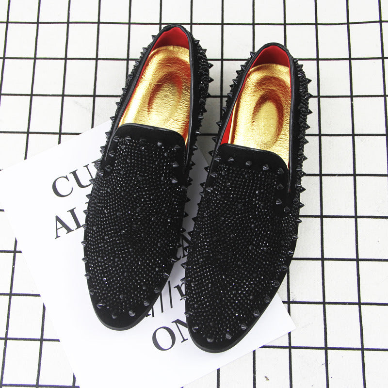 Spina - Men's Black Spiked & Crystal Studded Smoking Loafers - view 6 — view 6 of 6