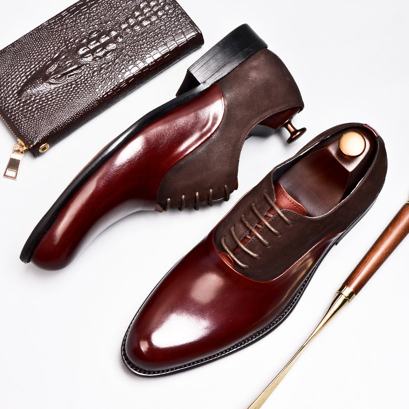 Barolo - Men's Burgundy Burnished Leather Oxford Dress Shoes - view 2