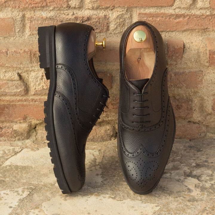 Unique Handcrafted bLACK Brogue Classic Oxford by Le Ruux - Ashour Shoes