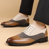 Tovero - Two tone leather oxford spectator shoes for men - Ashour Shoes