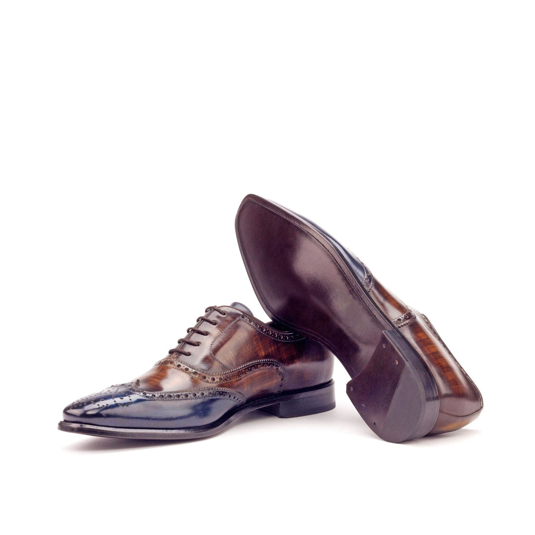 Refa - Handcrafted brown patina Oxford shoes (big sizes) - Ashour Shoes