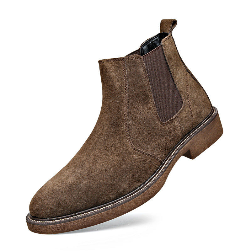 Inverno - Men's Suede Leather Chelsea Boots, Fleece-Lined Option - view 6 — view 6 of 8
