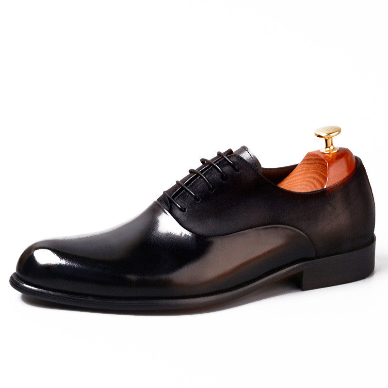 Barolo - Men's Burgundy Burnished Leather Oxford Dress Shoes - view 7 — view 7 of 7