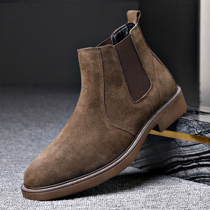 Inverno - Men's Suede Leather Chelsea Boots, Fleece-Lined Option - view 2