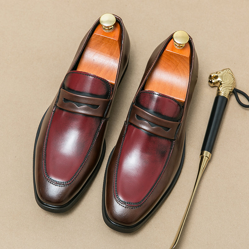 il Diavolo  - Handmade Red Leather Loafers Shoes for Men