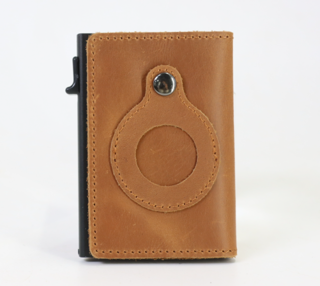 Custode - Men's Leather Pop-Up Card Wallet with AirTag Holder & RFID Blocking