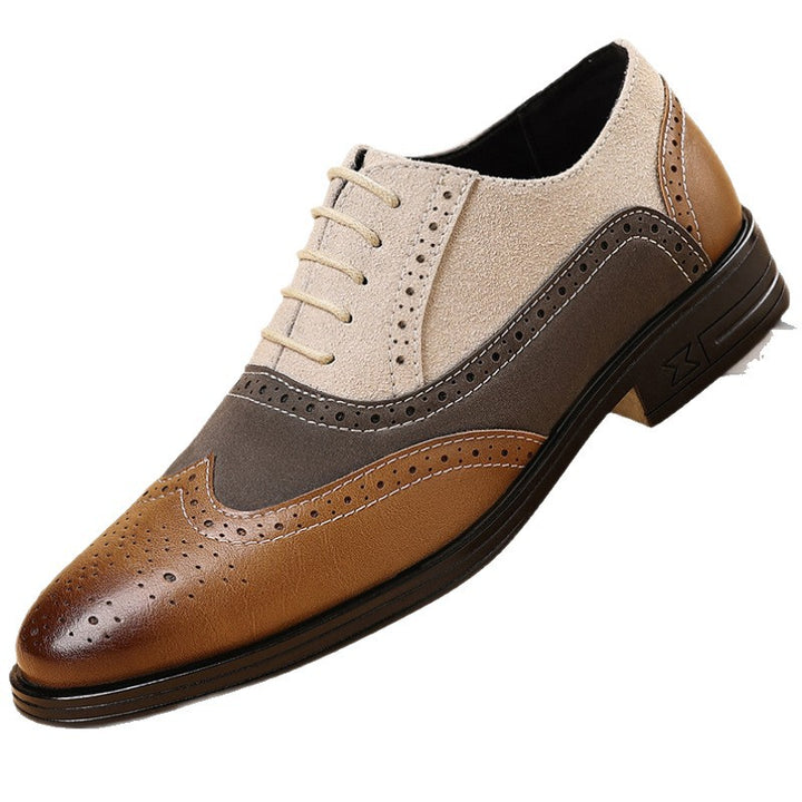Tovero - Two tone leather oxford spectator shoes for men