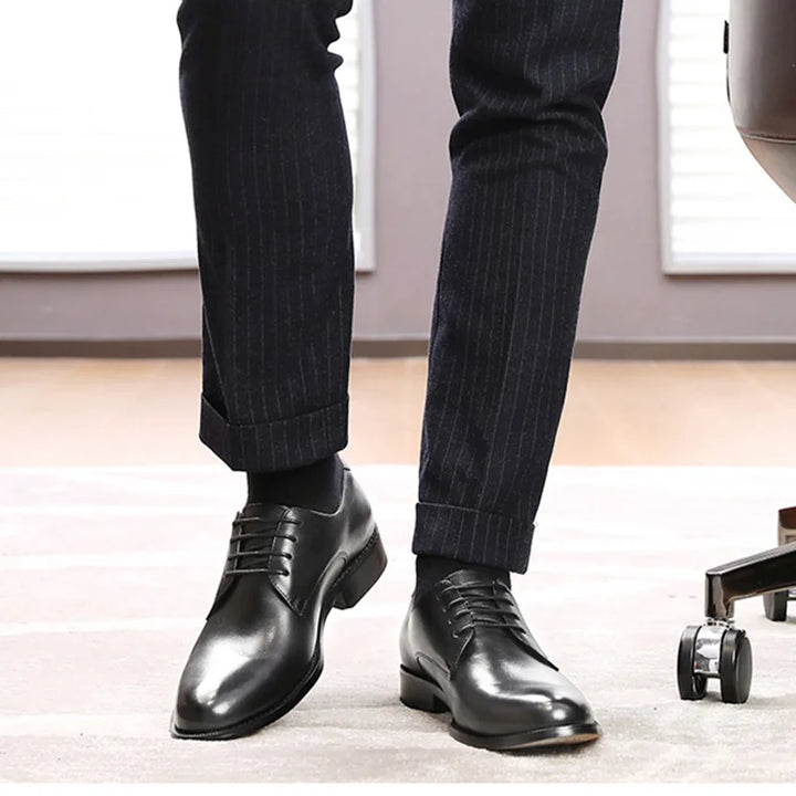 Stilare - Men's Elegant Black Leather Derby Dress Shoes