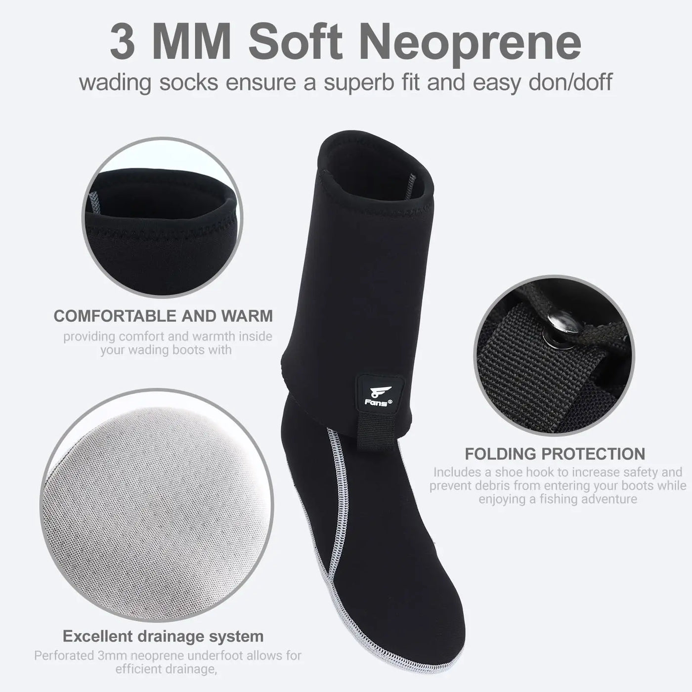 Scudo2 - Men's Neoprene Thermal Wading & Water Sports Socks - Ashour Shoes