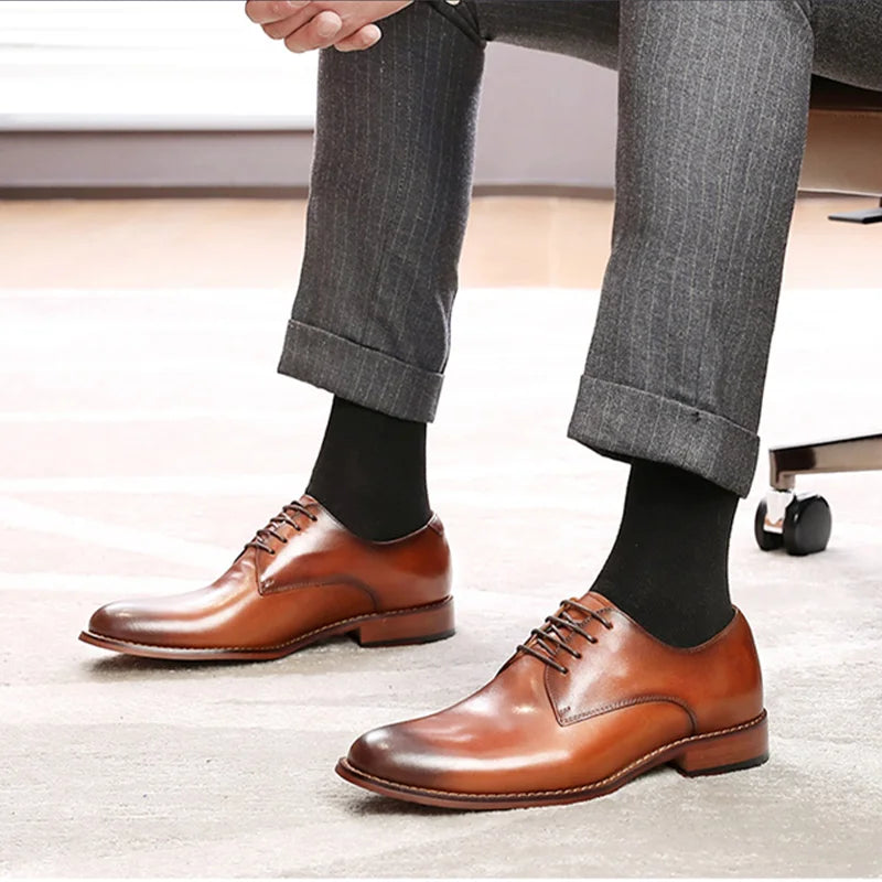 Stilare - Men's Elegant Black Leather Derby Dress Shoes