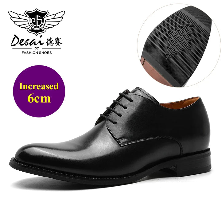 Stilare - Men's Elegant Black Leather Derby Dress Shoes