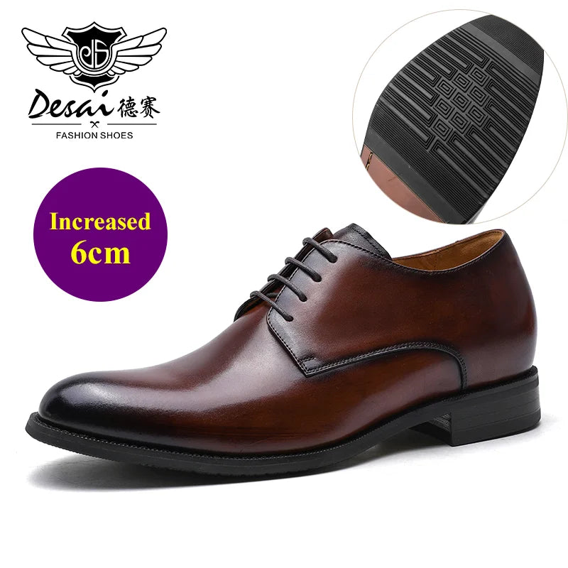Stilare - Men's Elegant Black Leather Derby Dress Shoes