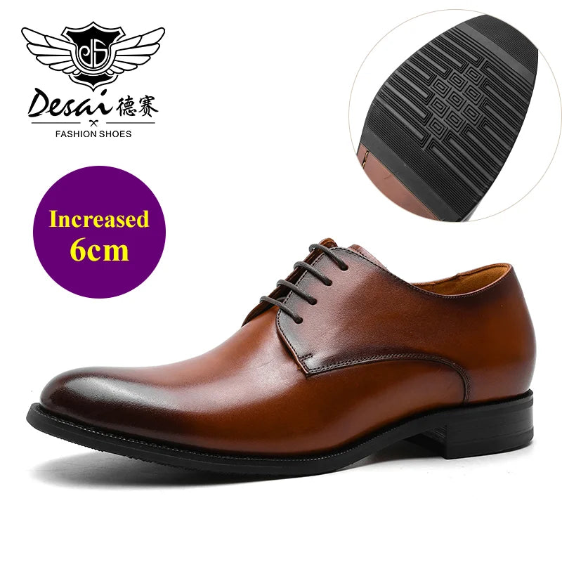Stilare - Men's Elegant Black Leather Derby Dress Shoes