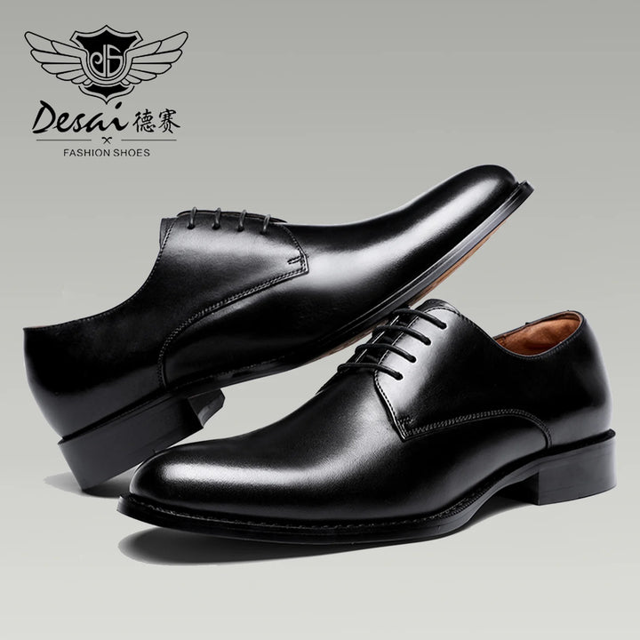 Stilare - Men's Elegant Black Leather Derby Dress Shoes