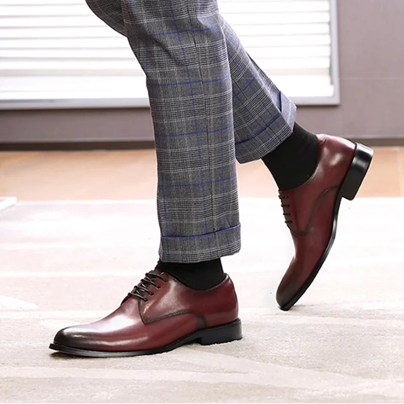 Stilare - Men's Elegant Black Leather Derby Dress Shoes
