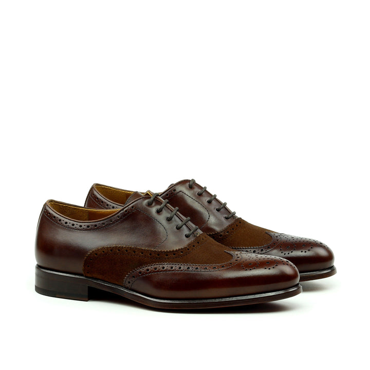 Unique Handcrafted Chestnut Brown Wingtip Oxford w/ Full Brogue by Le Ruux - Ashour Shoes