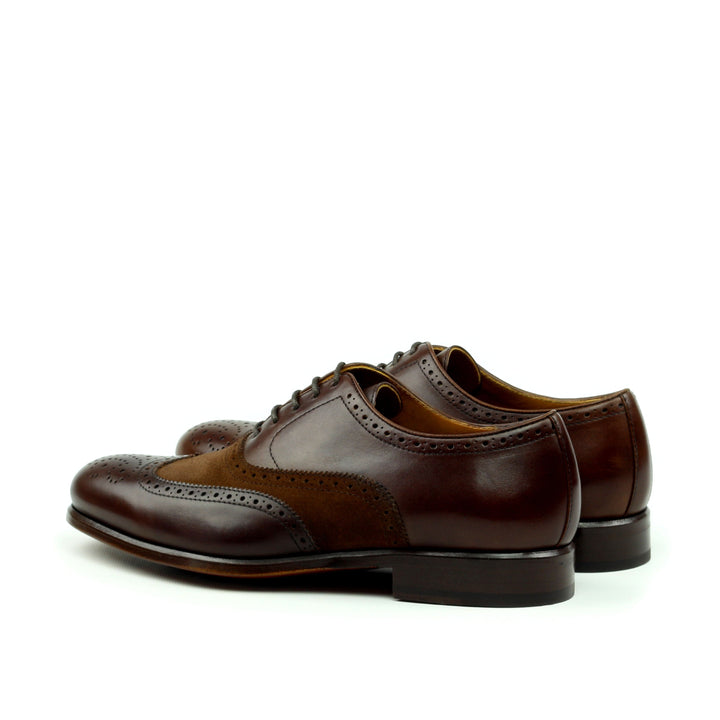 Unique Handcrafted Chestnut Brown Wingtip Oxford w/ Full Brogue by Le Ruux - Ashour Shoes