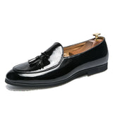 Eleganza - Men's Elegant Patent Finish Tassel Loafers - Ashour Shoes
