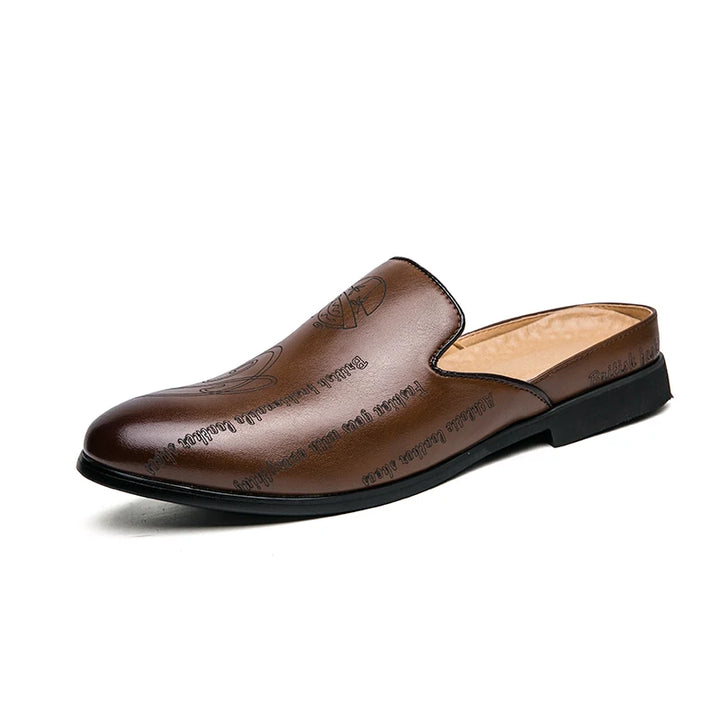 The Napul - Italian Style Leather Mules for men /Backless/Loafers half shoes