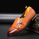 Monaco - Men's Elegant Burgundy Double Monk Strap Loafers - Ashour Shoes