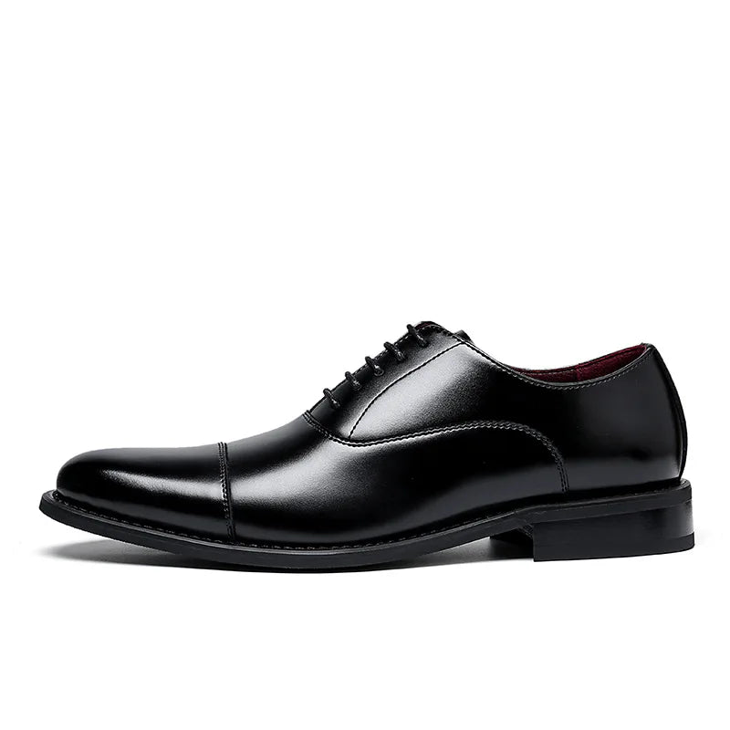 Signore - Men's Elegant Polished Leather Cap Toe Oxford Dress Shoes - Ashour Shoes