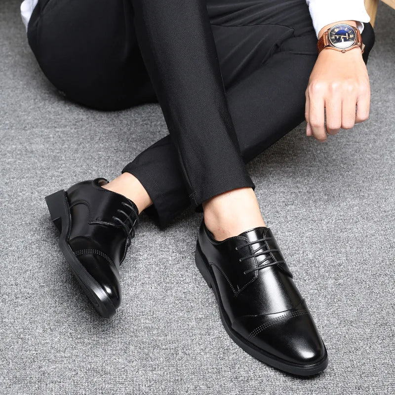 Vareon – Classic Modern Derby Captoe Dress Shoes for Men Vegan Leather - Ashour Shoes