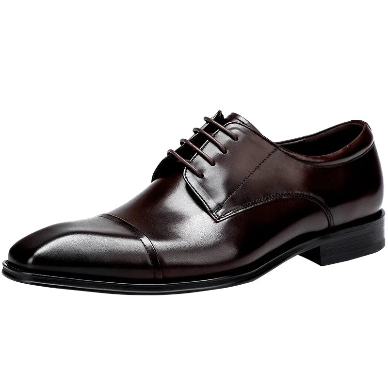 La Finezza 4 - Captoe Italian style leather derby Dress Shoes