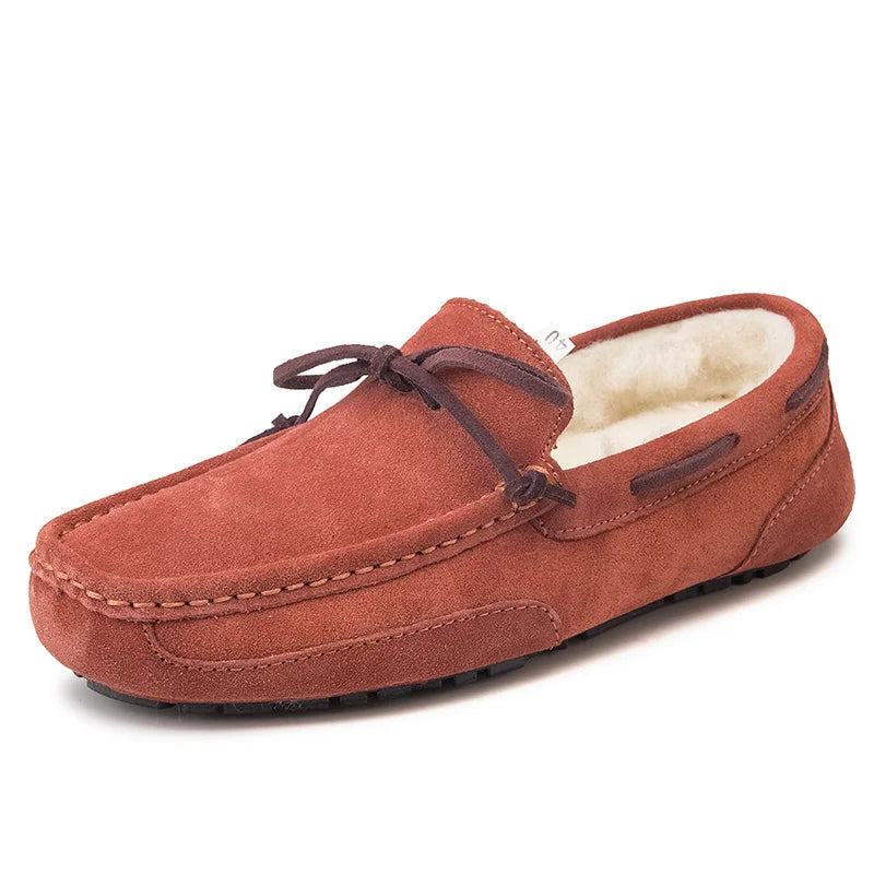 Morbido - Men's Plush Suede Fur-Lined Moccasin Driving Loafer - Ashour Shoes