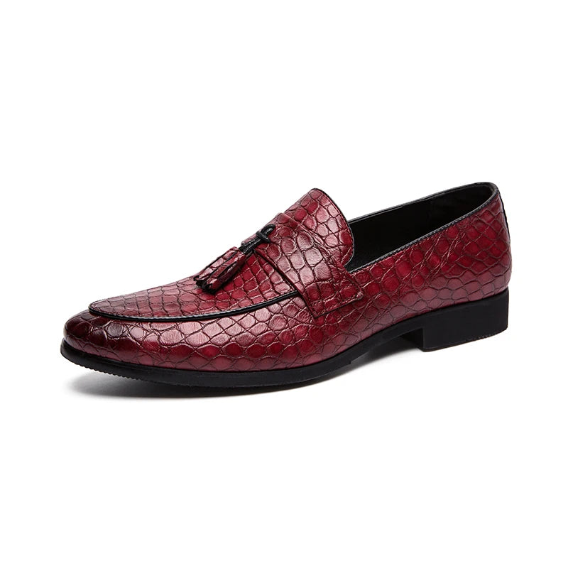 Refendi - Alligator print tassel loafers for men