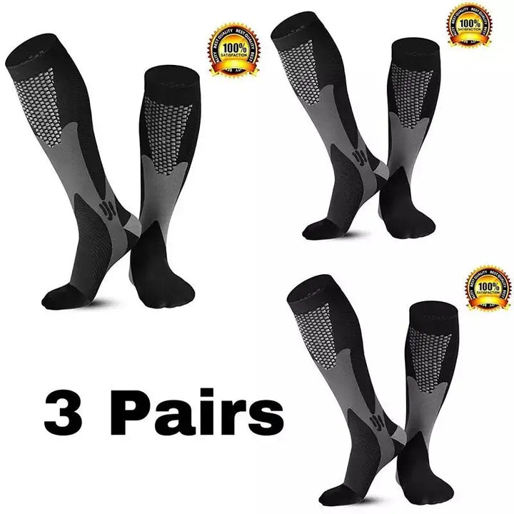 Vigore - Unisex 3-Pack Sports & Compression Socks for Running