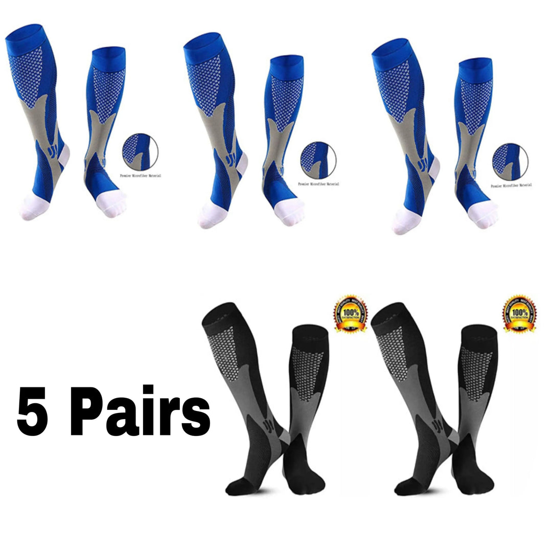 Vigore - Unisex 3-Pack Sports & Compression Socks for Running