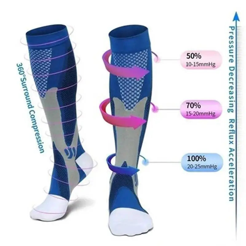 Vigore - Unisex 3-Pack Sports & Compression Socks for Running