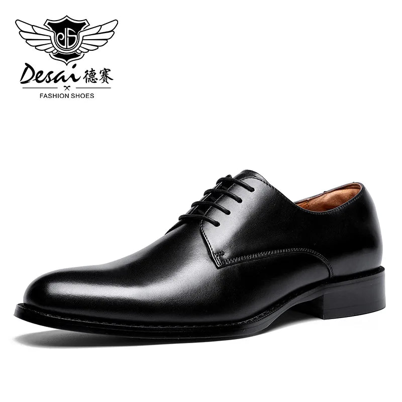 Stilare - Men's Elegant Black Leather Derby Dress Shoes