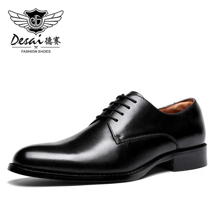 Stilare - Men's Elegant Black Leather Derby Dress Shoes