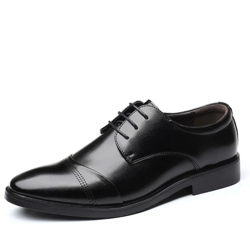 Vareon – Classic Modern Derby Captoe Dress Shoes for Men Vegan Leather - Ashour Shoes