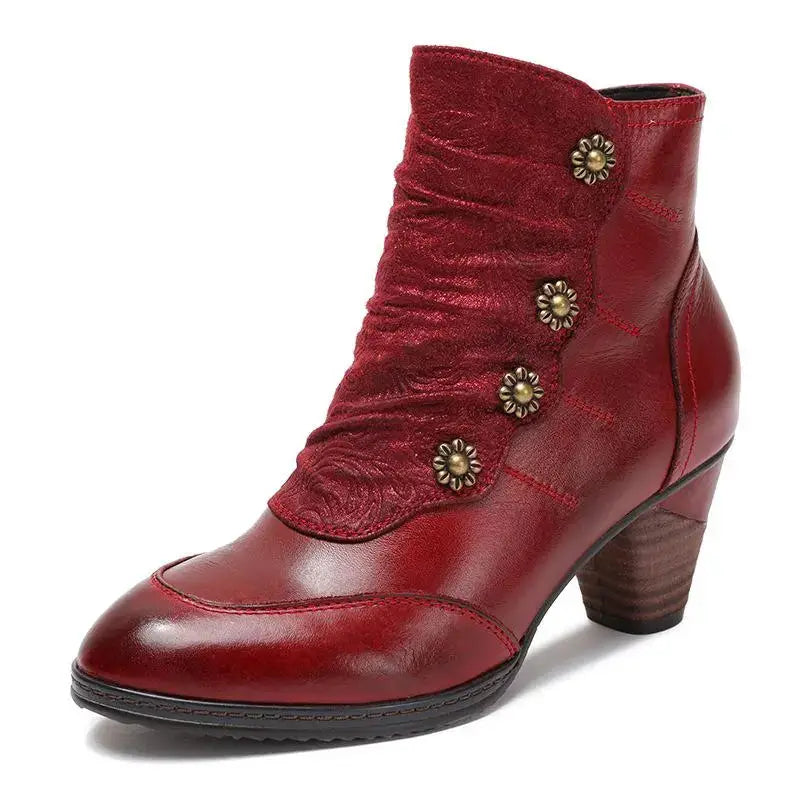 Girsby3 - colorful Retro leather booties for women - Ashour Shoes — view 9 of 9