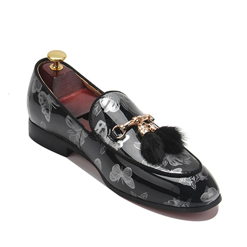 Ustel Luxx - Luxury Patent Leather Red bottom Loafers for Men