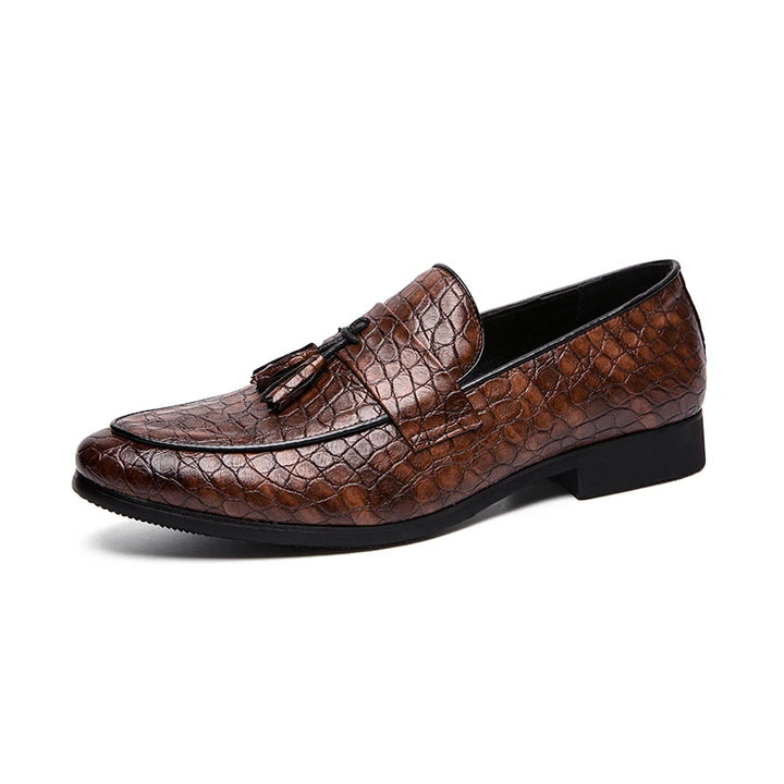 Refendi - Alligator print tassel loafers for men