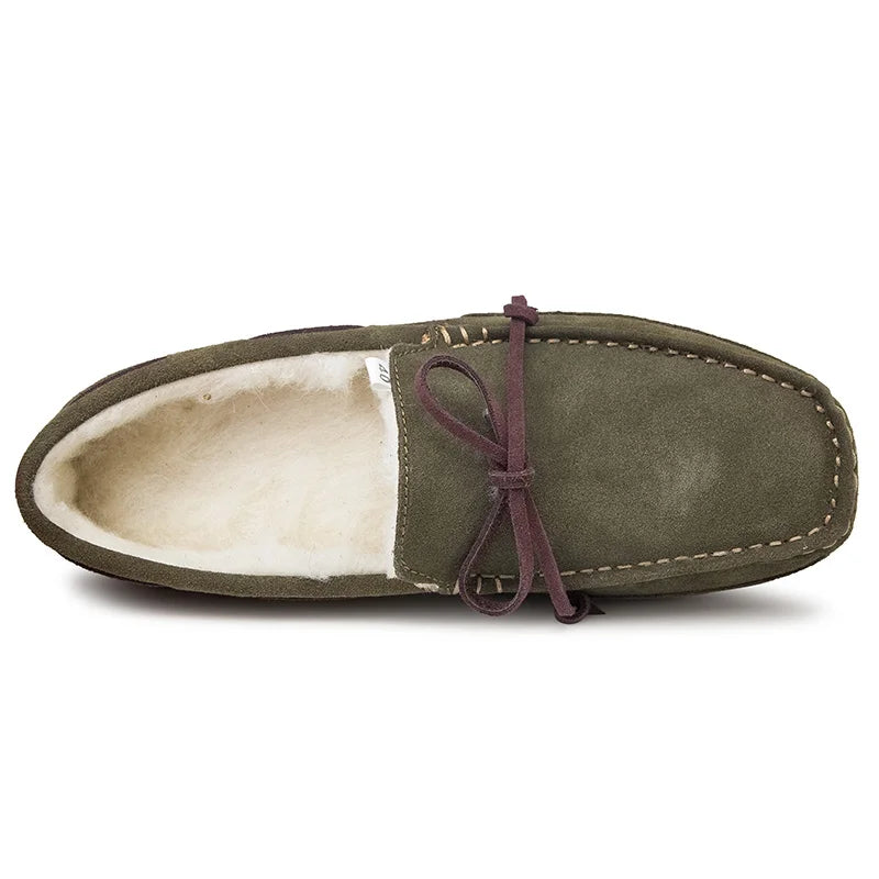 Morbido - Men's Plush Suede Fur-Lined Moccasin Driving Loafer - Ashour Shoes