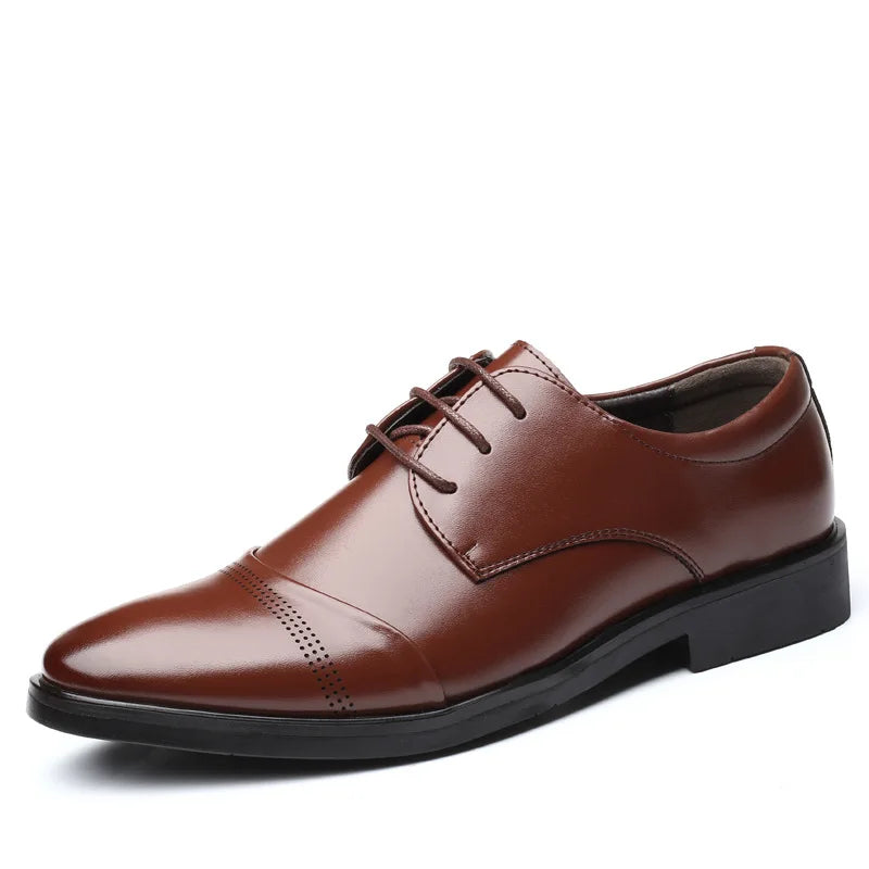 Vareon – Classic Modern Derby Captoe Dress Shoes for Men Vegan Leather - Ashour Shoes