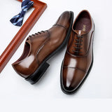 Signore - Men's Elegant Polished Leather Cap Toe Oxford Dress Shoes - Ashour Shoes