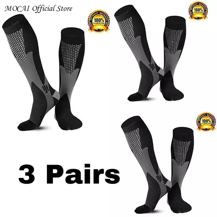 Vigore - Unisex 3-Pack Sports & Compression Socks for Running